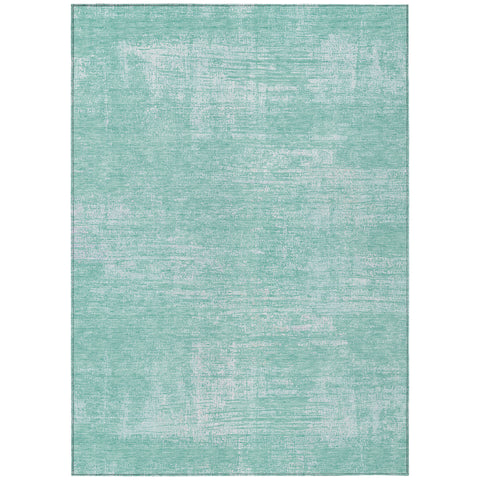 3' X 5' Turquoise And Teal Blue Abstract Washable Indoor Outdoor Area Rug