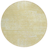 8' Wheat And Tan Round Abstract Washable Indoor Outdoor Area Rug