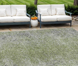 8' X 10' Fern Green Artichoke Green And Ivory Oriental Washable Indoor Outdoor Area Rug