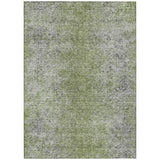 8' X 10' Fern Green Artichoke Green And Ivory Oriental Washable Indoor Outdoor Area Rug