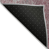 3' X 5' Merlot Silver And Gray Oriental Washable Indoor Outdoor Area Rug