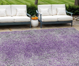 8' X 10' Plum Purple And Silver Oriental Washable Indoor Outdoor Area Rug