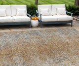 8' X 10' Terra Cotta Silver And Charcoal Oriental Washable Indoor Outdoor Area Rug