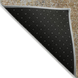 8' X 10' Terra Cotta Silver And Charcoal Oriental Washable Indoor Outdoor Area Rug