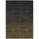 3' X 5' Gray And Brown Abstract Washable Indoor Outdoor Area Rug