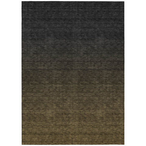 5' X 8' Gray And Brown Abstract Washable Indoor Outdoor Area Rug