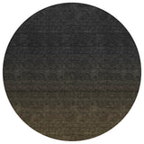 8' Gray And Brown Round Abstract Washable Indoor Outdoor Area Rug