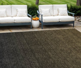 8' X 10' Gray And Brown Abstract Washable Indoor Outdoor Area Rug