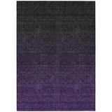 8' X 10' Eggplant Purple And Charcoal Abstract Washable Indoor Outdoor Area Rug