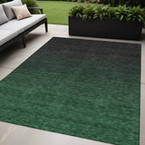 5' X 8' Emerald And Charcoal Abstract Washable Indoor Outdoor Area Rug