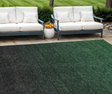 8' X 10' Emerald And Charcoal Abstract Washable Indoor Outdoor Area Rug