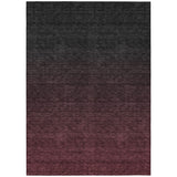 8' X 10' Merlot And Charcoal Abstract Washable Indoor Outdoor Area Rug