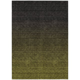8' X 10' Olive Green And Charcoal Abstract Washable Indoor Outdoor Area Rug