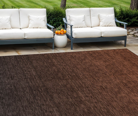 8' X 10' Orange And Charcoal Abstract Washable Indoor Outdoor Area Rug