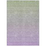 8' X 10' Artichoke Green And Lavender Ombre Washable Indoor Outdoor Area Rug