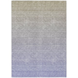 5' X 8' Beige Tan And Blue Ombre Washable Indoor Outdoor Area Rug