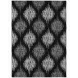 3' X 5' Black Silver And Gray Ikat Washable Indoor Outdoor Area Rug