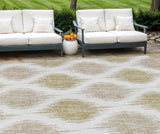8' X 10' Gold Ivory And Beige Ikat Washable Indoor Outdoor Area Rug
