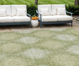 8' X 10' Artichoke Green And Fern Green Ikat Washable Indoor Outdoor Area Rug