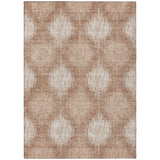 3' X 5' Coral And Terra Cotta Ikat Washable Indoor Outdoor Area Rug
