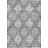 5' X 8' Gray Silver And Charcoal Ikat Washable Indoor Outdoor Area Rug