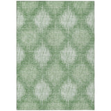 3' X 5' Mint Green And Fern Green Ikat Washable Indoor Outdoor Area Rug