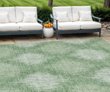 8' X 10' Mint Green And Fern Green Ikat Washable Indoor Outdoor Area Rug