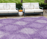 8' X 10' Plum Purple And Lavender Ikat Washable Indoor Outdoor Area Rug