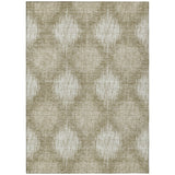 3' X 5' Taupe And Beige Ikat Washable Indoor Outdoor Area Rug