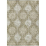 5' X 8' Taupe And Beige Ikat Washable Indoor Outdoor Area Rug