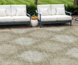 8' X 10' Taupe And Beige Ikat Washable Indoor Outdoor Area Rug