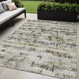 5' X 8' Taupe Beige And Tan Striped Washable Indoor Outdoor Area Rug