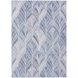 8' X 10' Denim Blue And Sky Blue Geometric Washable Indoor Outdoor Area Rug