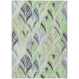 8' X 10' Artichoke Green And Mint Green Geometric Washable Indoor Outdoor Area Rug
