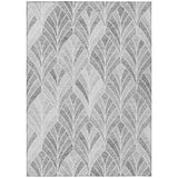 3' X 5' Gray Charcoal And Ivory Geometric Washable Indoor Outdoor Area Rug