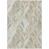 3' X 5' Khaki Tan And Beige Geometric Washable Indoor Outdoor Area Rug