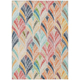 8' X 10' Orange Copper And Gold Geometric Washable Indoor Outdoor Area Rug