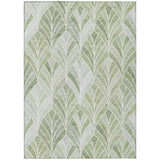 5' X 8' Sage Artichoke Green And Mint Green Geometric Washable Indoor Outdoor Area Rug