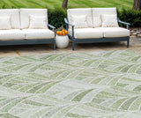8' X 10' Sage Artichoke Green And Mint Green Geometric Washable Indoor Outdoor Area Rug