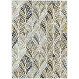 8' X 10' Taupe Ivory And Brown Geometric Washable Indoor Outdoor Area Rug
