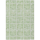 8' X 10' Artichoke Green And Mint Green Medallion Washable Indoor Outdoor Area Rug