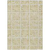 8' X 10' Beige And Tan Medallion Washable Indoor Outdoor Area Rug