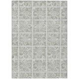 5' X 8' Taupe Beige And Tan Medallion Washable Indoor Outdoor Area Rug