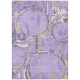 8' X 10' Lavender Lilac And Purple Geometric Washable Indoor Outdoor Area Rug