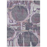 5' X 8' Purple Lavender And Plum Geometric Washable Indoor Outdoor Area Rug