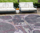 8' X 10' Purple Lavender And Plum Geometric Washable Indoor Outdoor Area Rug