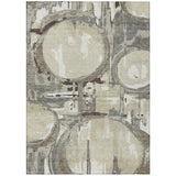 8' X 10' Tan Taupe And Beige Geometric Washable Indoor Outdoor Area Rug