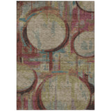 3' X 5' Taupe Beige And Blush Geometric Washable Indoor Outdoor Area Rug