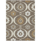 8' X 10' Brown Beige And Taupe Medallion Washable Indoor Outdoor Area Rug