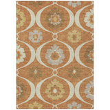 8' X 10' Orange Copper And Gray Medallion Washable Indoor Outdoor Area Rug